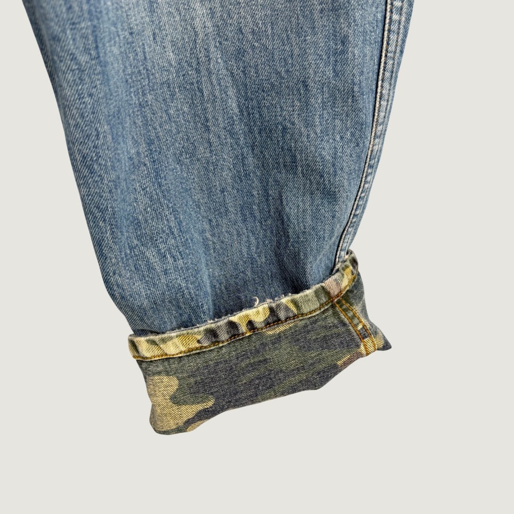 RE/DONE The Rewind Jean Size 25 Thunderstruck Reversible Camo Denim Workwear - Picture 9 of 12